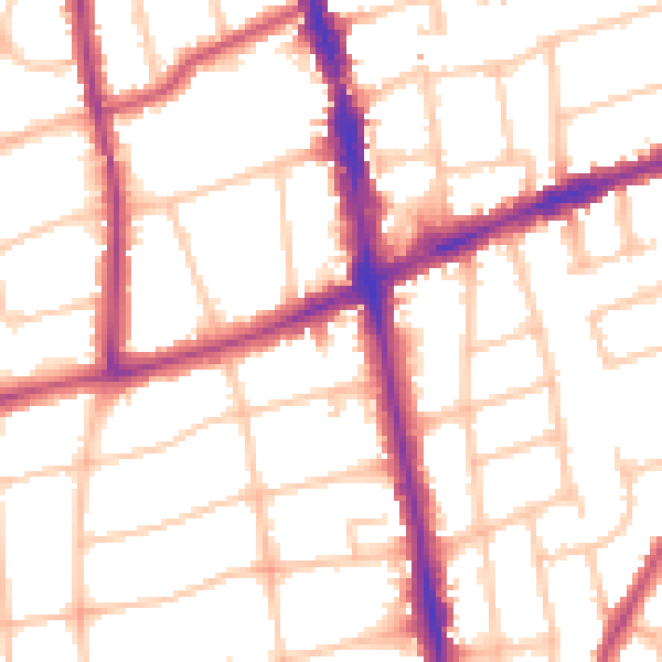 Daytime road noise heatmap for SM6 0HH
