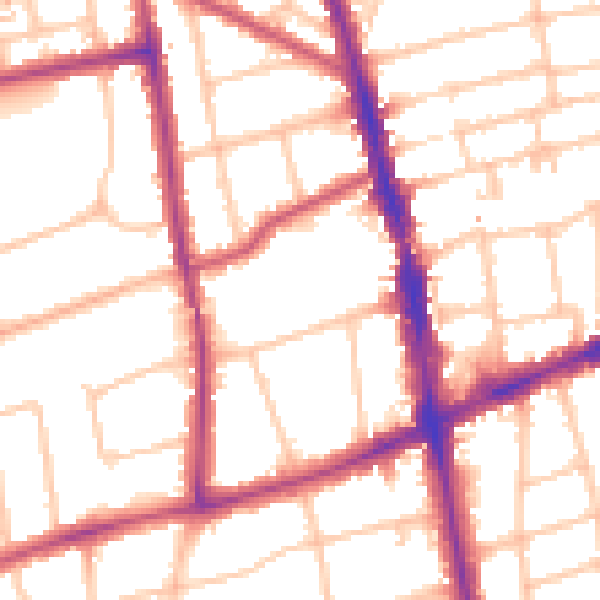 Daytime road noise heatmap for SM6 0HP
