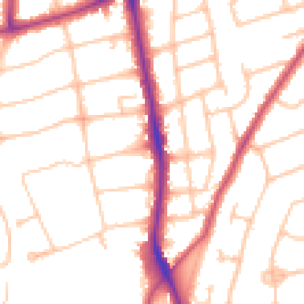 Daytime road noise heatmap for SM6 0PG