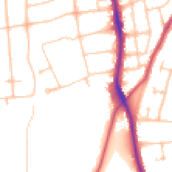 Daytime road noise heatmap for SM6 0RD