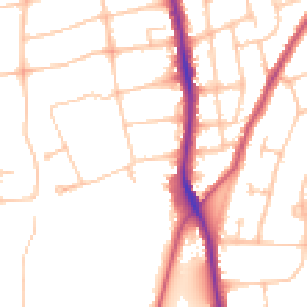 Daytime road noise heatmap for SM6 0RG