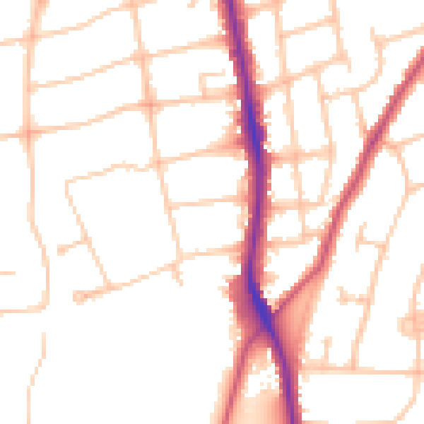 Daytime road noise heatmap for SM6 0RT