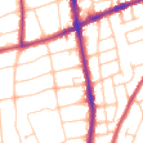 Daytime road noise heatmap for SM6 0TD