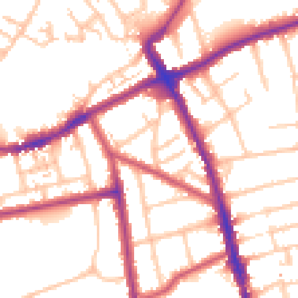 Daytime road noise heatmap for SM6 0TX