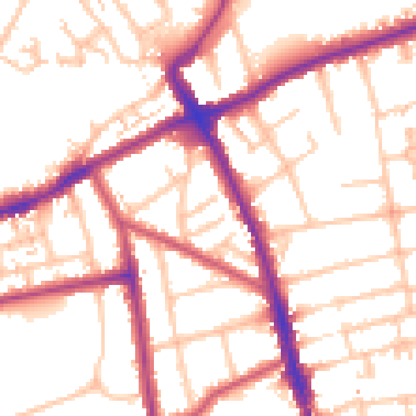 Daytime road noise heatmap for SM6 0TY