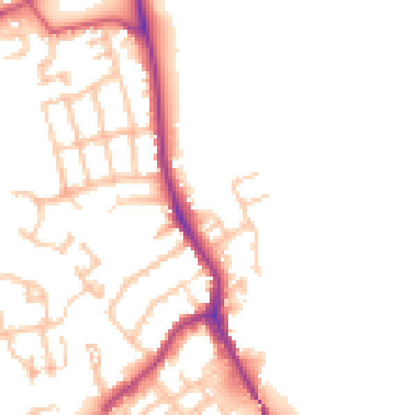 Daytime road noise heatmap for SM6 7DA