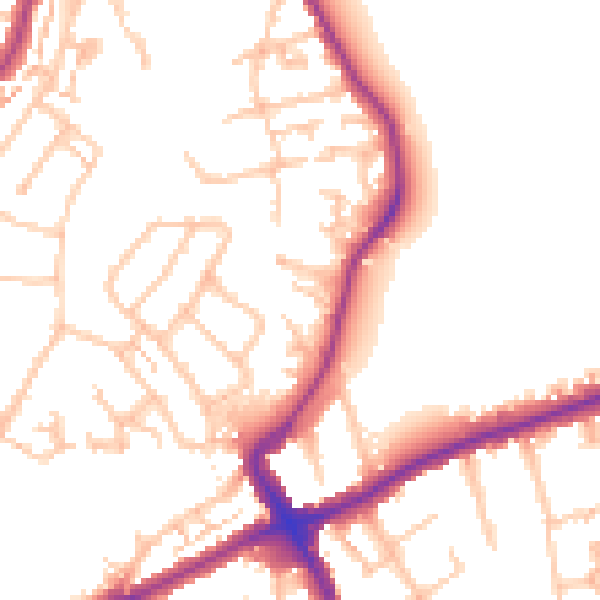 Daytime road noise heatmap for SM6 7DN