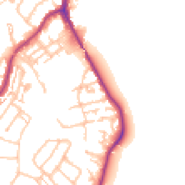 Daytime road noise heatmap for SM6 7EG