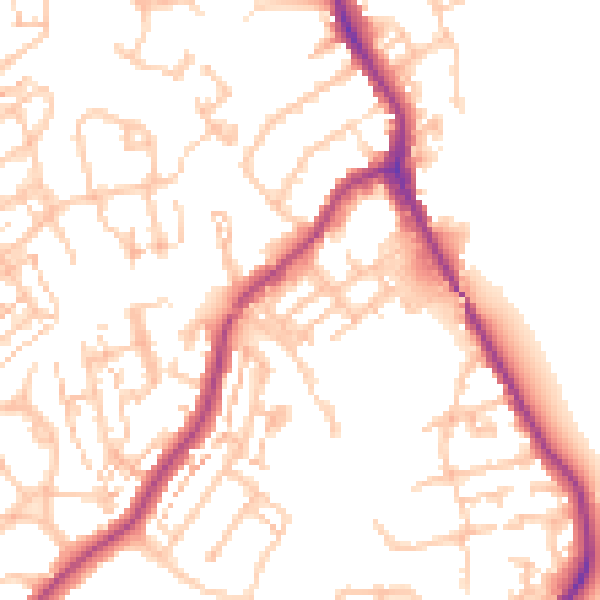Daytime road noise heatmap for SM6 7FA