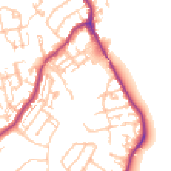 Daytime road noise heatmap for SM6 7FY
