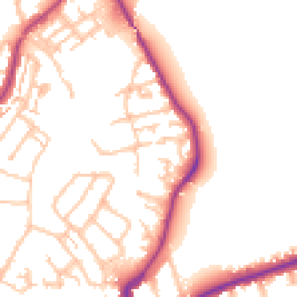 Daytime road noise heatmap for SM6 7HE