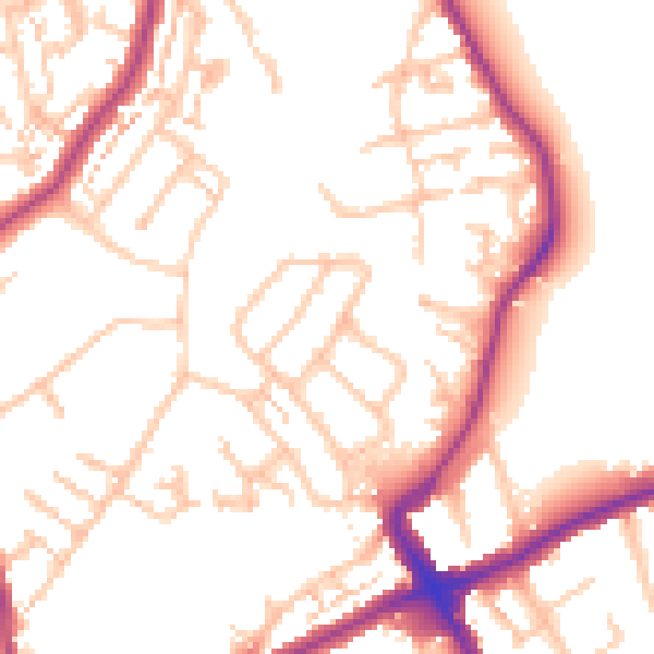 Daytime road noise heatmap for SM6 7JL