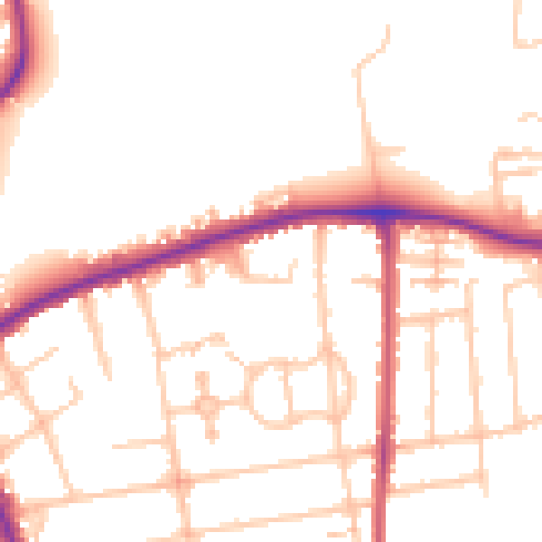 Daytime road noise heatmap for SM6 7LW