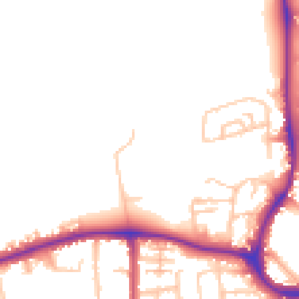 Daytime road noise heatmap for SM6 7NJ
