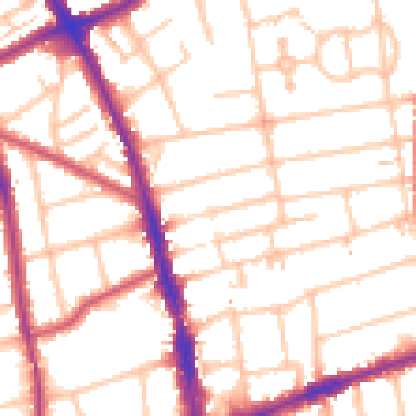Daytime road noise heatmap for SM6 8AL