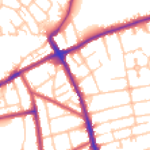 Daytime road noise heatmap for SM6 8BD