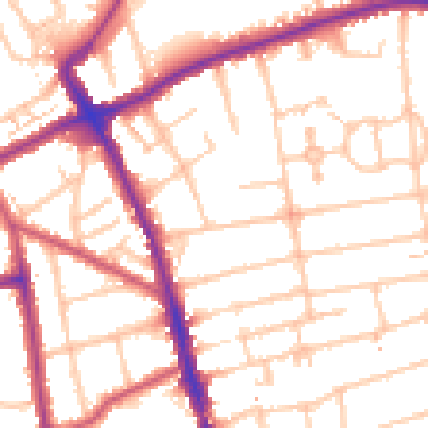 Daytime road noise heatmap for SM6 8BJ