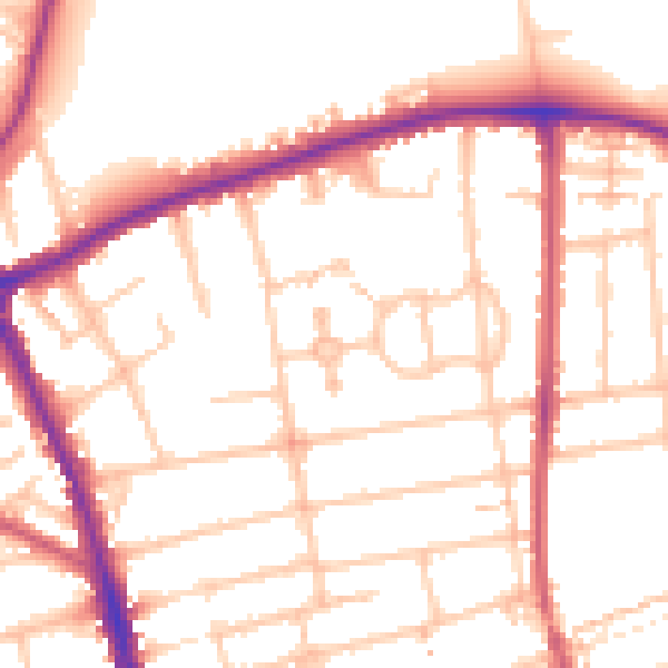 Daytime road noise heatmap for SM6 8DE