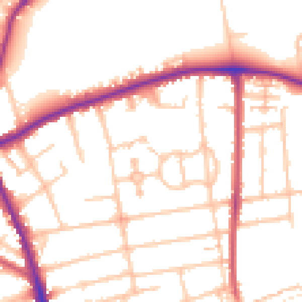 Daytime road noise heatmap for SM6 8DN