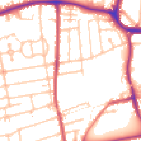 Daytime road noise heatmap for SM6 8HL
