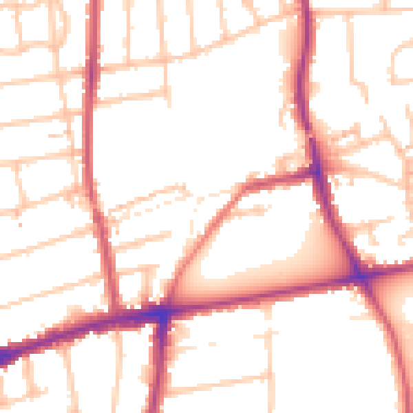 Daytime road noise heatmap for SM6 8LB
