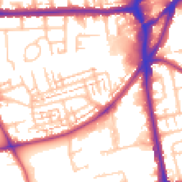 Daytime road noise heatmap for SM6 8NF
