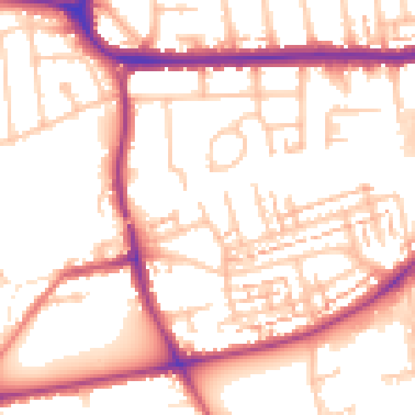Daytime road noise heatmap for SM6 8NZ