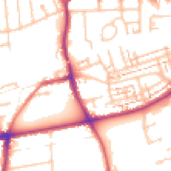 Daytime road noise heatmap for SM6 8QH