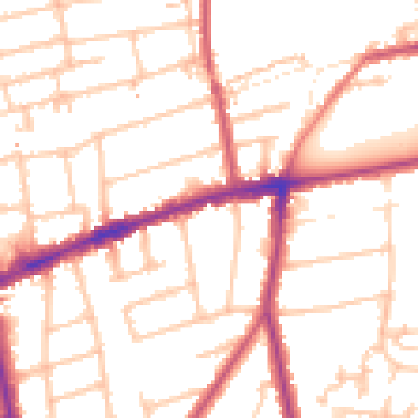 Daytime road noise heatmap for SM6 9BN