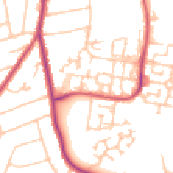 Daytime road noise heatmap for SM6 9DA