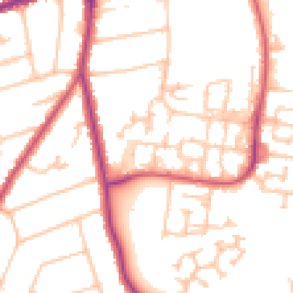 Daytime road noise heatmap for SM6 9EP