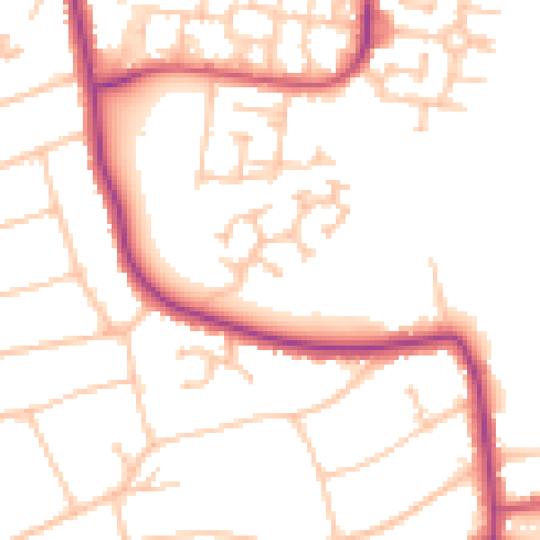 Daytime road noise heatmap for SM6 9LD