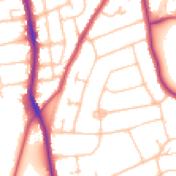 Daytime road noise heatmap for SM6 9LU