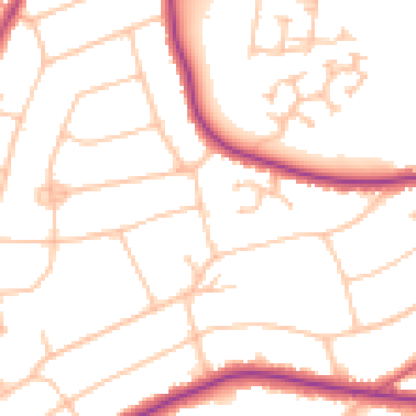 Daytime road noise heatmap for SM6 9NE