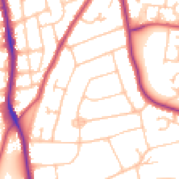 Daytime road noise heatmap for SM6 9NH