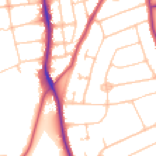 Daytime road noise heatmap for SM6 9PQ