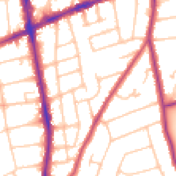 Daytime road noise heatmap for SM6 9PT
