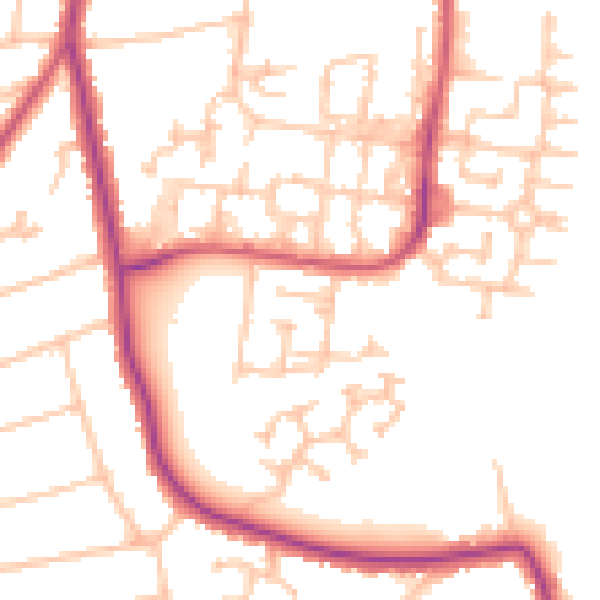 Daytime road noise heatmap for SM6 9RD