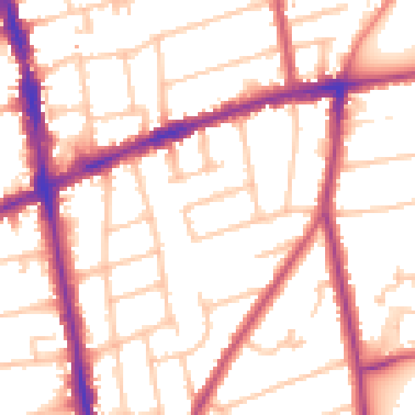 Daytime road noise heatmap for SM6 9RN