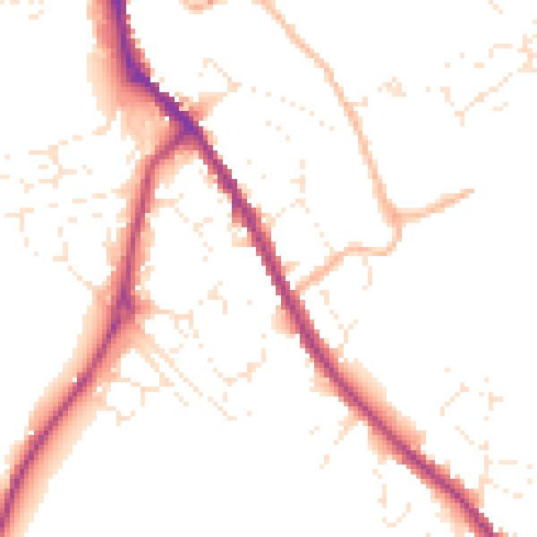 Daytime road noise heatmap for SN11 0AD