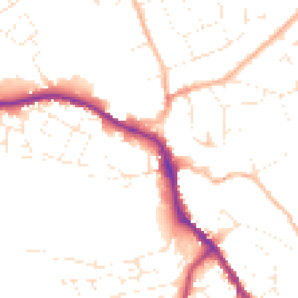 Daytime road noise heatmap for SN11 0BU