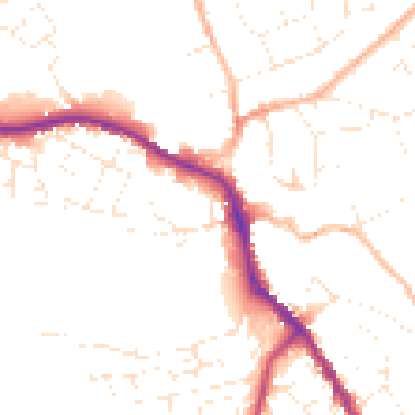 Daytime road noise heatmap for SN11 0DU