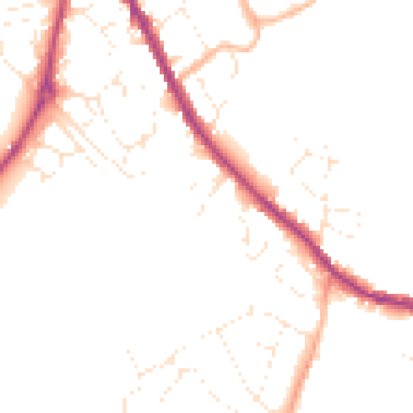 Daytime road noise heatmap for SN11 0FB