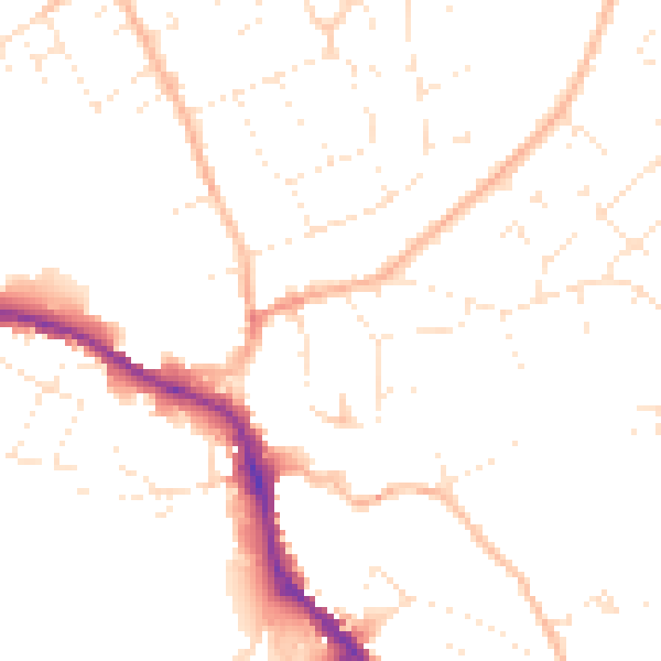 Daytime road noise heatmap for SN11 8AZ