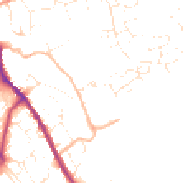 Daytime road noise heatmap for SN11 8EH