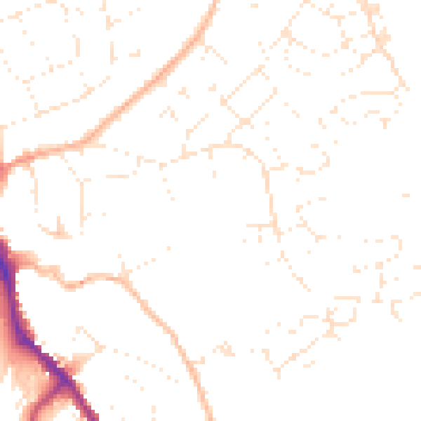 Daytime road noise heatmap for SN11 8PH