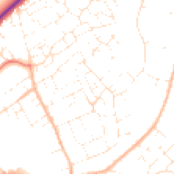 Daytime road noise heatmap for SN11 9AT