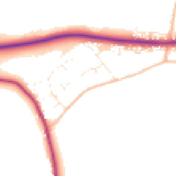 Daytime road noise heatmap for SN11 9NR