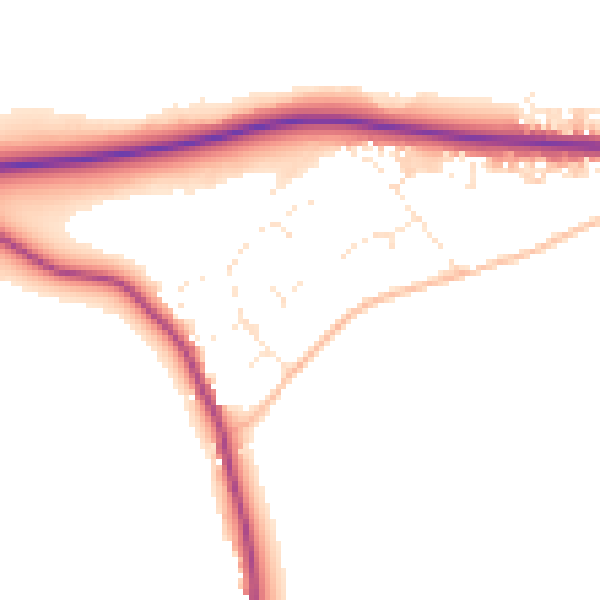Daytime road noise heatmap for SN11 9PA