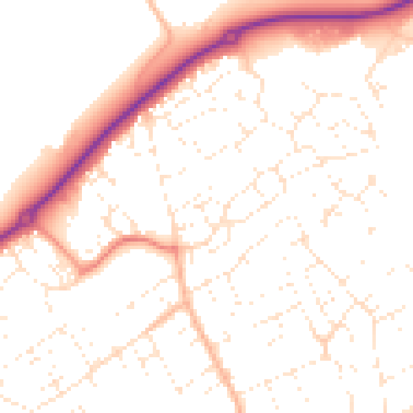 Daytime road noise heatmap for SN11 9QP